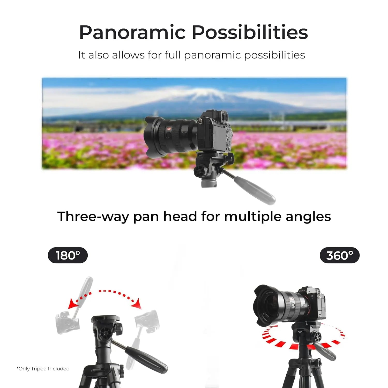 Fotopro DIGI-1003 6ft 2-in-1 Professional Aluminum Tripod with Horizontal Arm