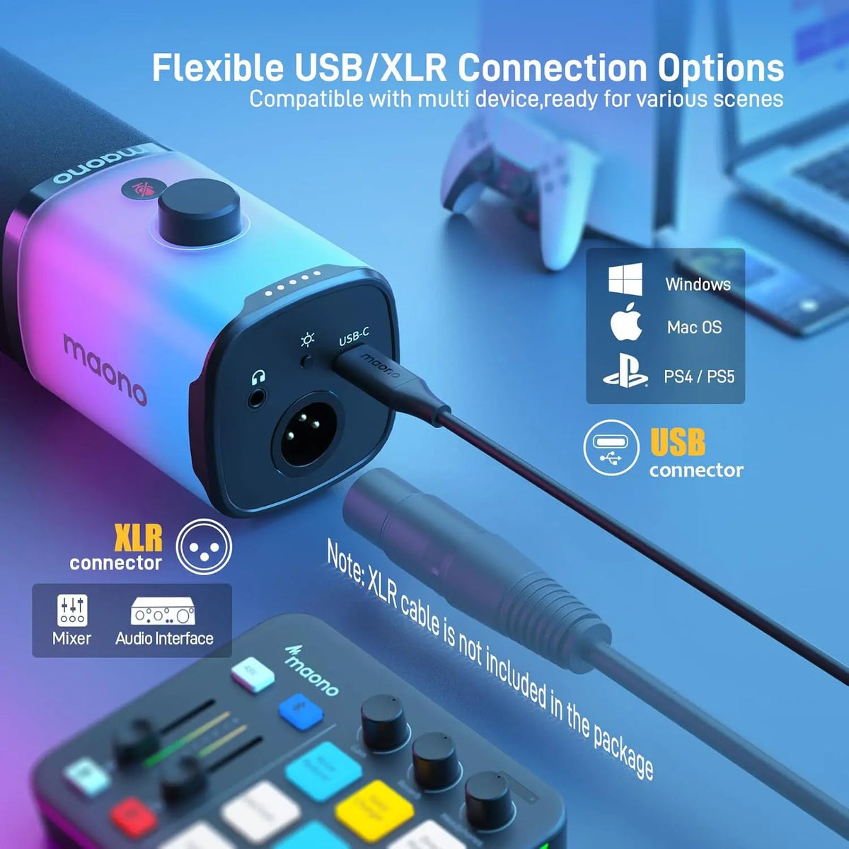 Maono PD100X USB/XLR Dynamic Microphone For Game Streamers