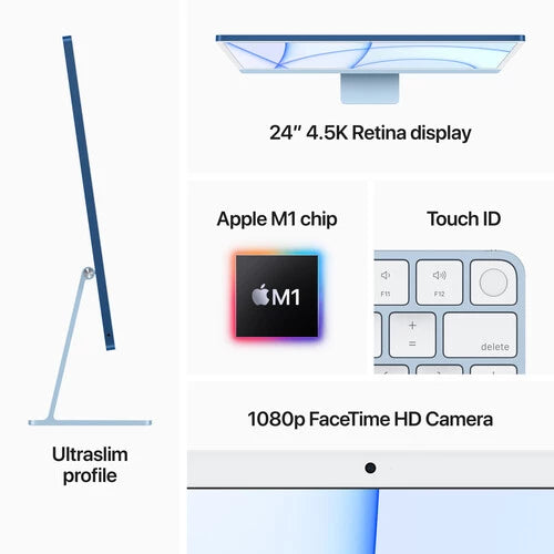 Apple iMac 24 Inch with Retina 4.5K display M1 chip with 8core CPU and 8core GPU 256GB Green MGPH3ID/A