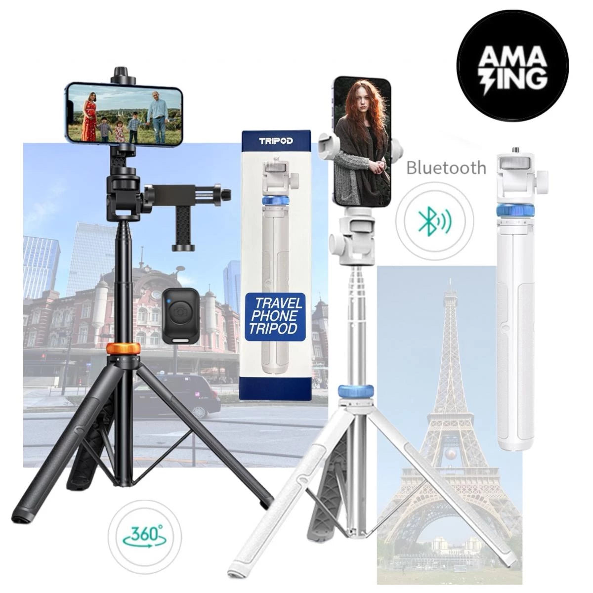 Avangarde AV-MT15B Travel Phone Tripod Kit for Smartphone & Action Cam (Black)