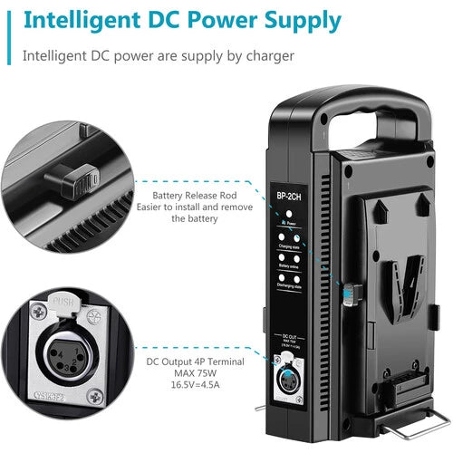 Avangarde BP-2CH Charger V-mount Battery( Include a EU cable)
