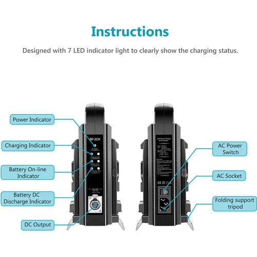 Avangarde BP-2CH Charger V-mount Battery( Include a EU cable)
