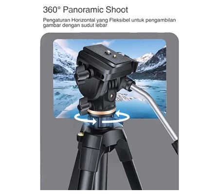 Beike Q1750 Aluminium Travel Tripod + Phone Holder