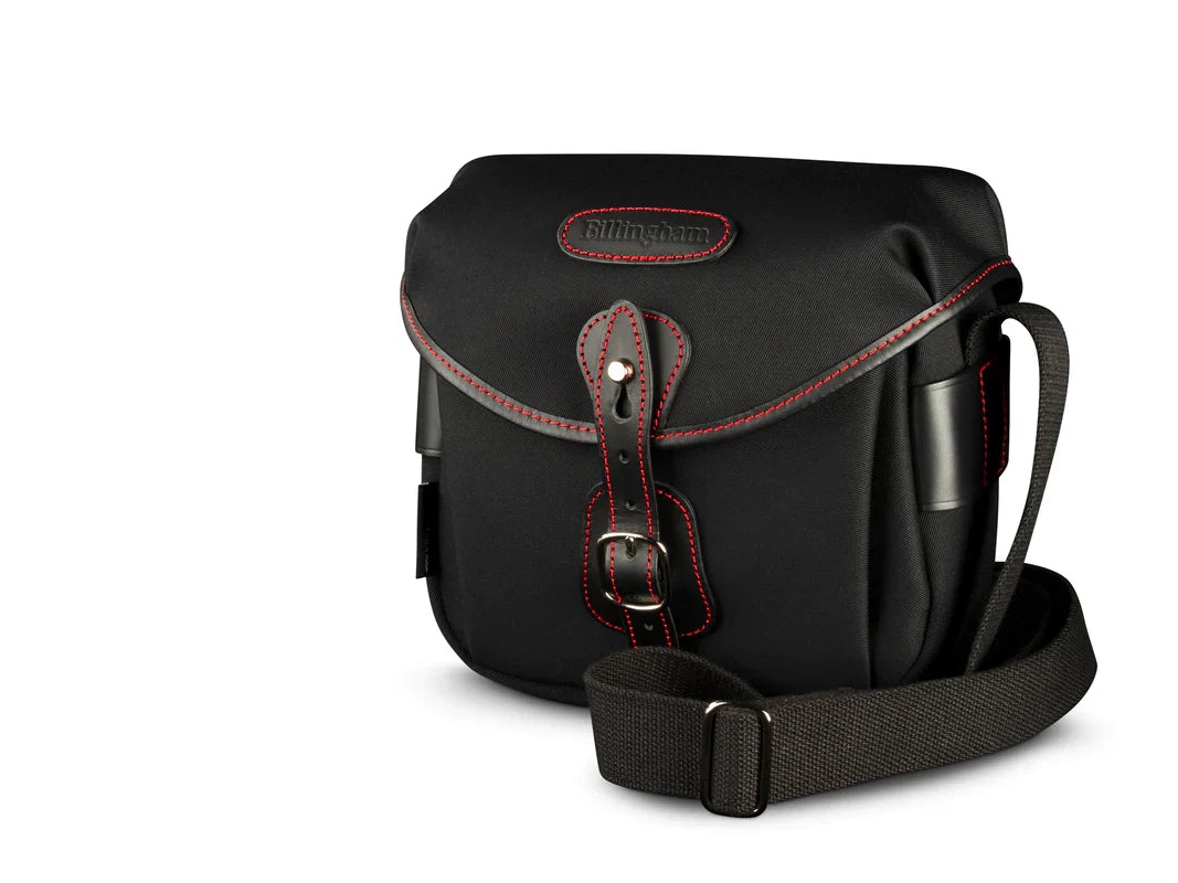 Billingham 50 Years Hadley Digital - Black/Black with Red Stitching Camera Bag