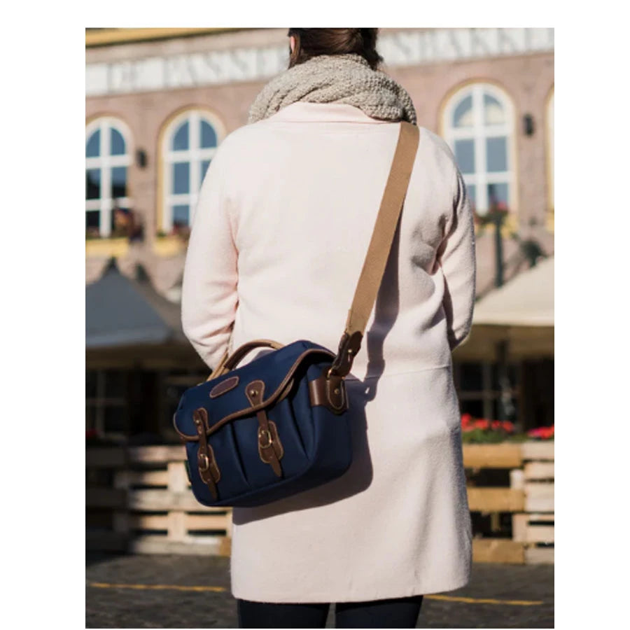 Billingham HADLEY SMALL CAMERA BAG Navy Canvas / Navy Leather (Chocolate Lining)