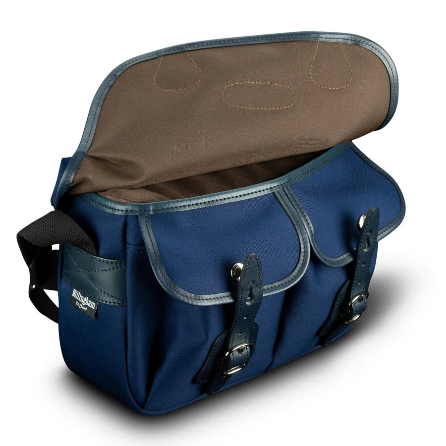 Billingham HADLEY SMALL CAMERA BAG Navy Canvas / Navy Leather (Chocolate Lining)