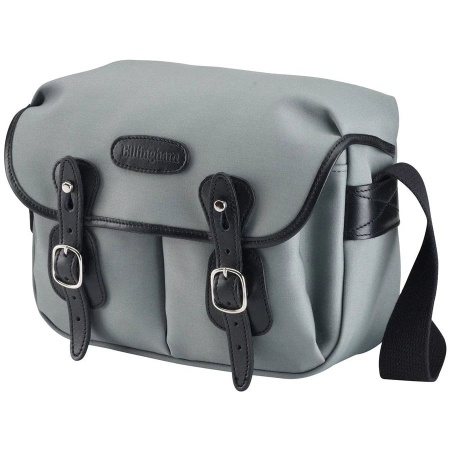 Billingham HADLEY SMALL CAMERA BAG Navy Grey Canvas / Black Leather (Black Lining)