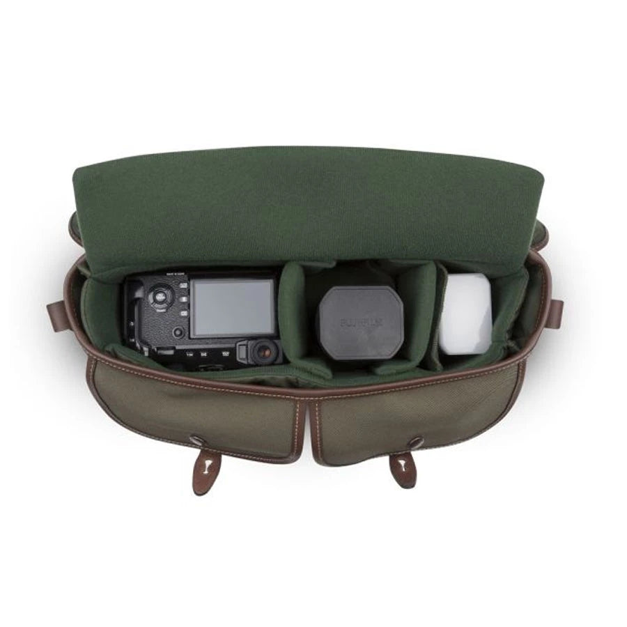 Billingham HADLEY SMALL PRO CAMERA BAG Sage FibreNyte / Black Leather (Olive Lining)