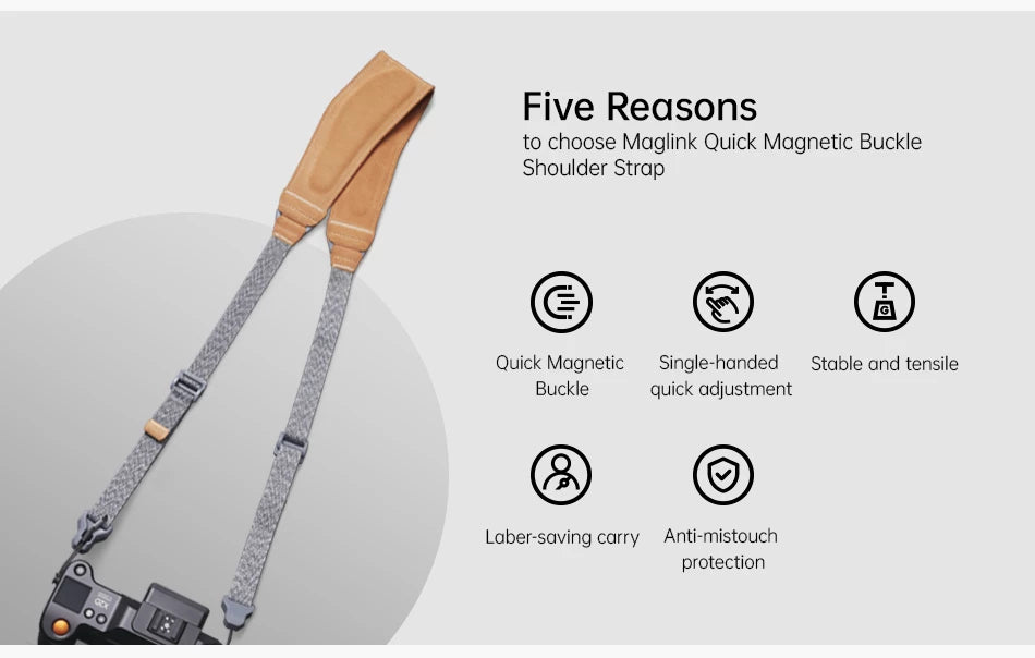 FALCAM Maglink Quick Magnetic Buckle Shoulder Strap Pro (Grey) 3145