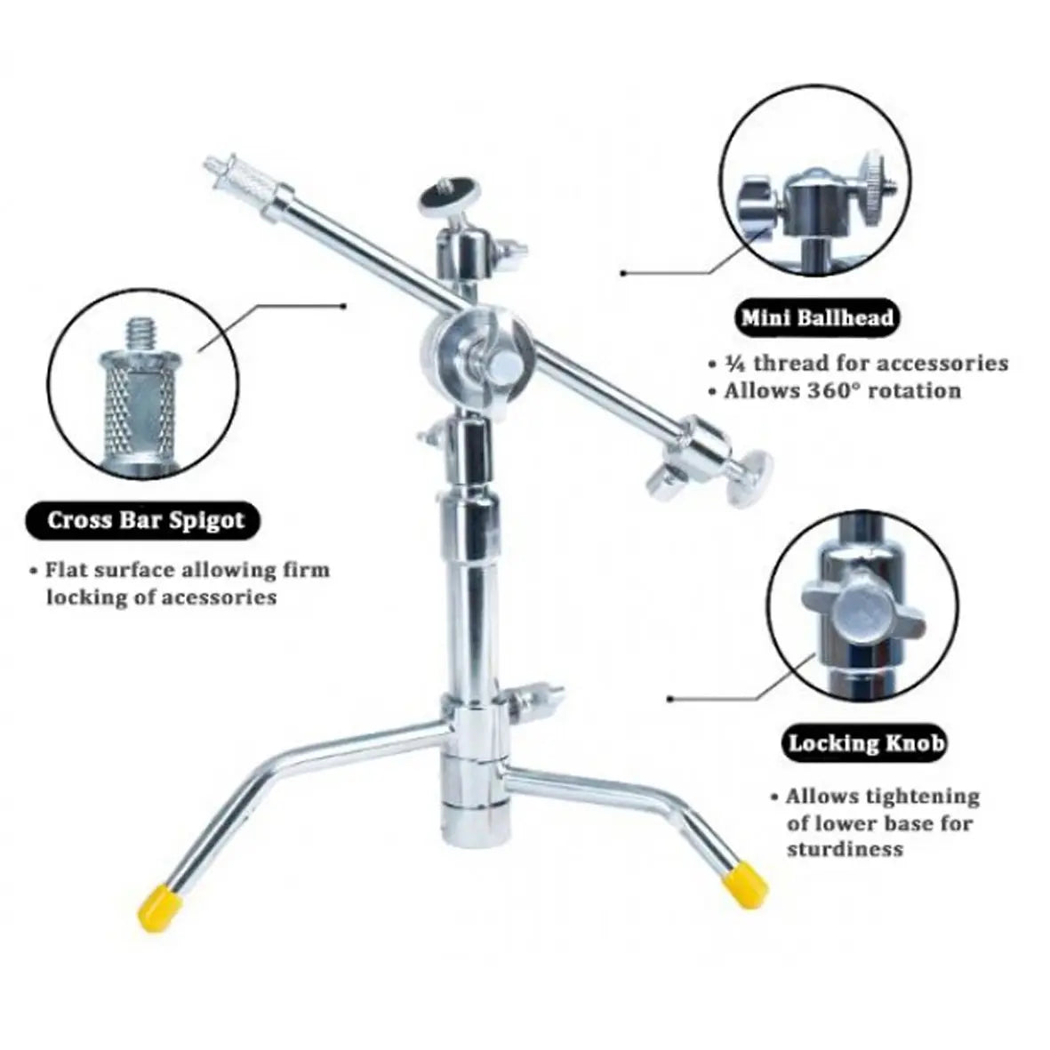 Meking 460mm 2 Ball Head Pocket C Stand DC-102