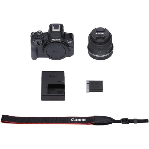 Canon EOS R50 Mirrorless Camera with 18-45mm Lens Black