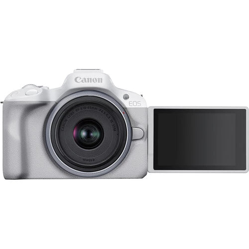 Canon EOS R50 Mirrorless Camera with 18-45mm Lens White