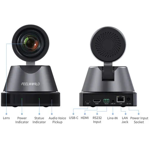 FeelWorld 4K12X UHD 4K HDMI/USB PTZ Camera with 12x Optical Zoom