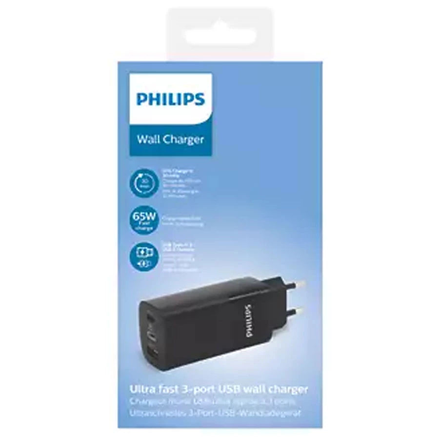 Wall Charger PHILIPS DLP6335CB PD 65W 3Output (2 USB C+USB A)
