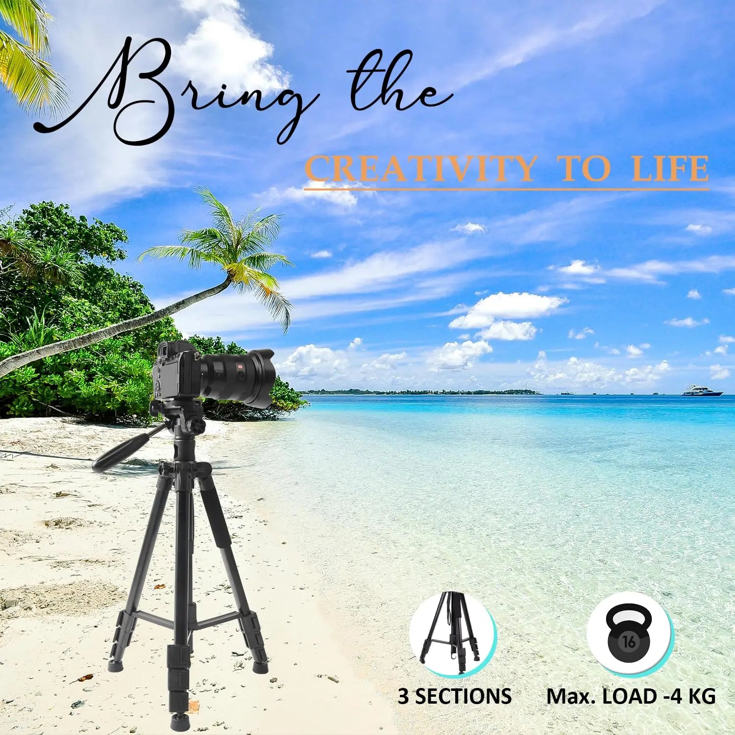 Fotopro DIGI-1003 6ft 2-in-1 Professional Aluminum Tripod with Horizontal Arm