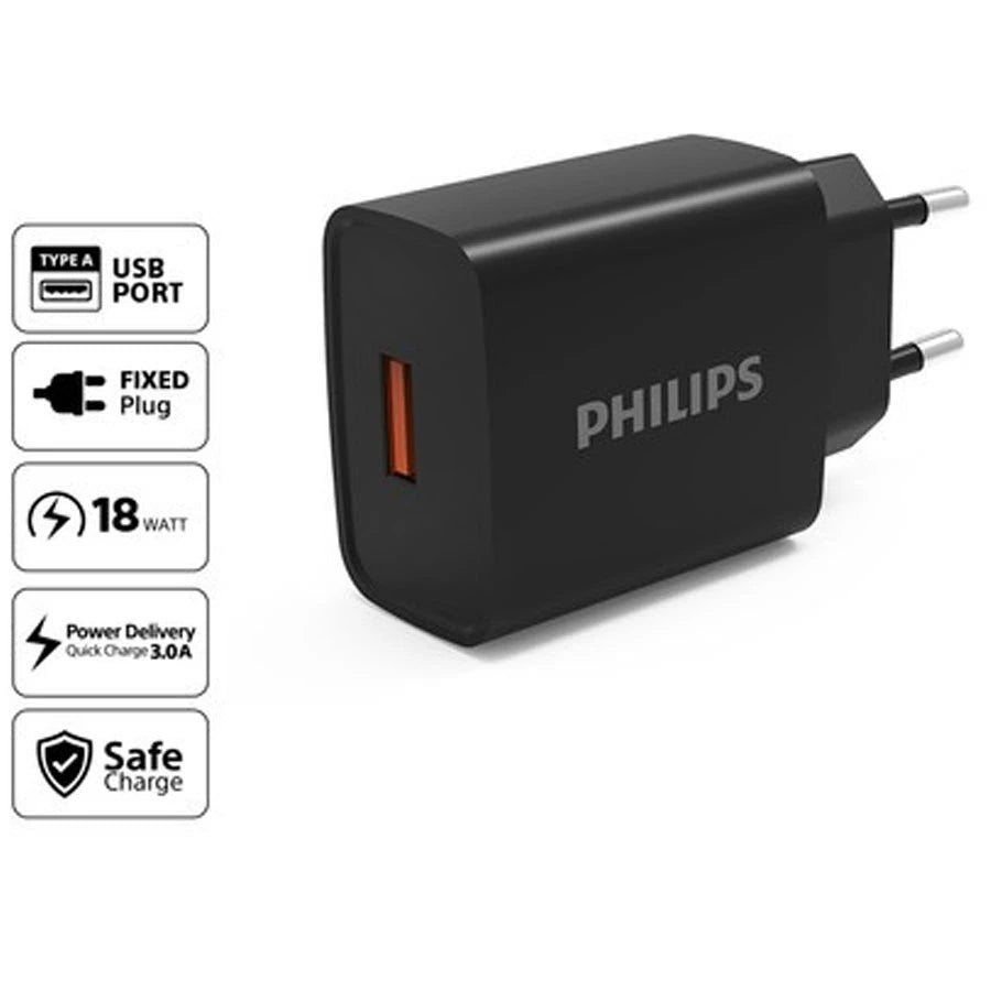 Philips DLP2331 Black Wall Charging 18W Power Delivery / Adaptor PD QC
