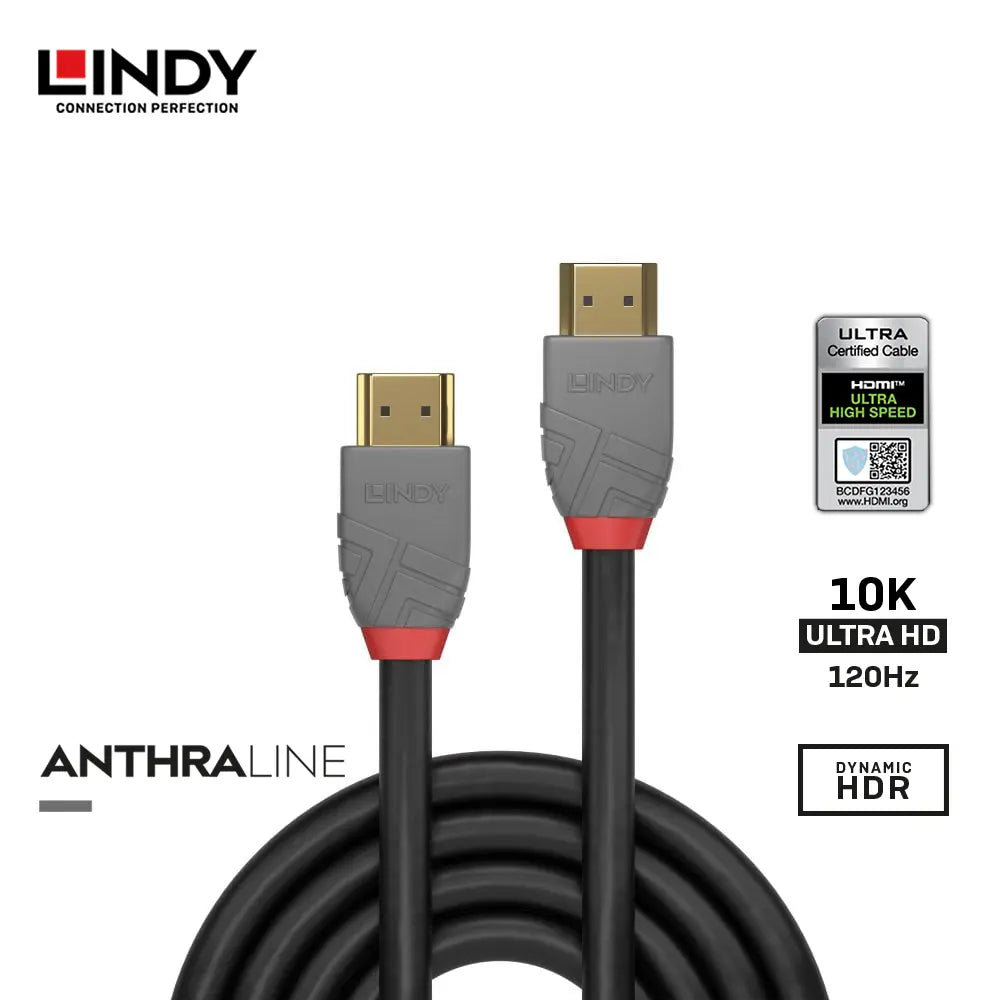Lindy #36952 Ultra High Speed HDMI Cable, Anthra Line 1m