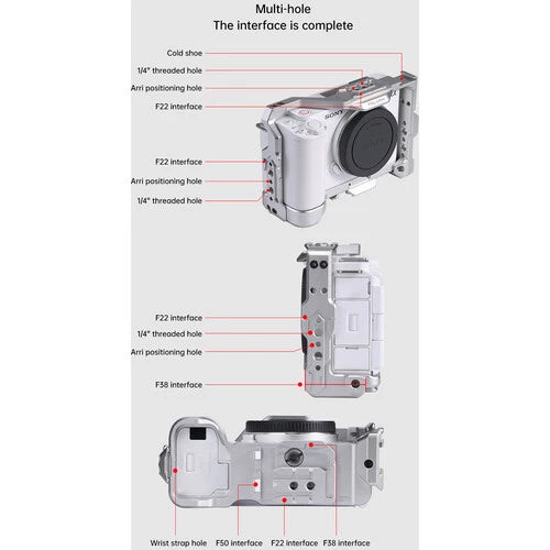 FALCAM F22&F38&F50 Quick Release Cage Silk Silver (FOR SONY ZV-E1) C00B3501W