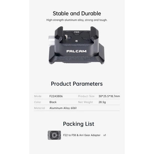 FALCAM F22 to F38 & Arri Adapter F22A3806
