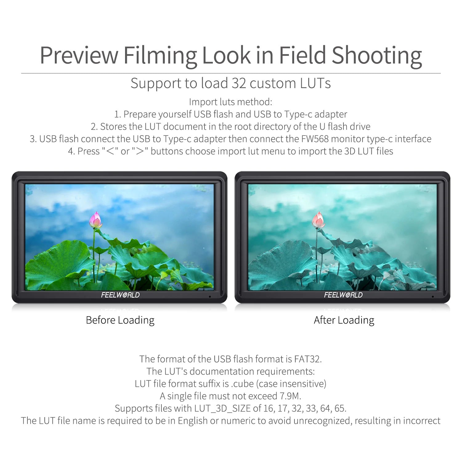 FEELWORLD FW568 V3 6-inch 3D LUT Camera Field Monitor