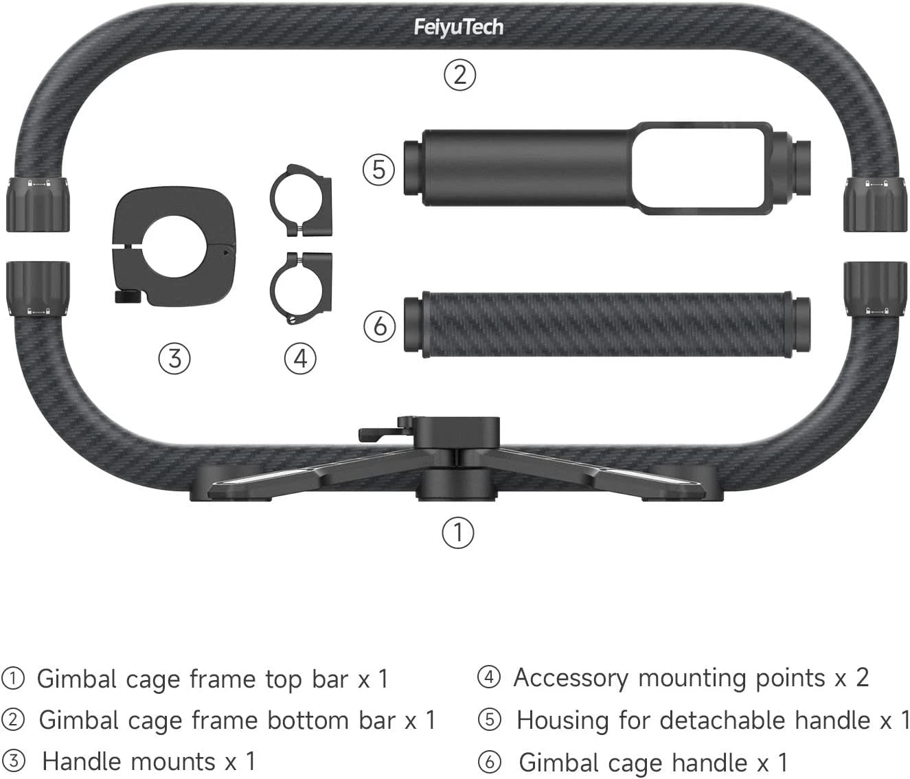 FEIYUTECH CARBON FIBER DUAL HANDLE GRIP CAGE KIT