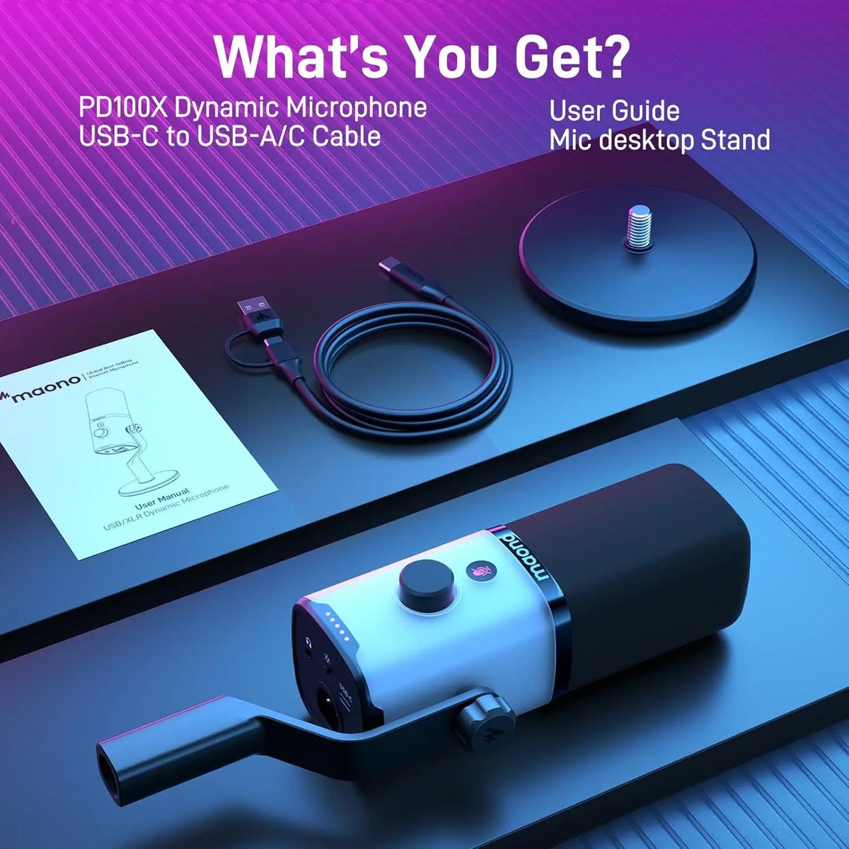 Maono PD100X USB/XLR Dynamic Microphone For Game Streamers