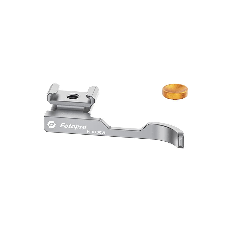 Fotopro H-X100VI Thumb Grip and Shutter Button for Fujifilm X100VI and X100V(Silver+Gold)