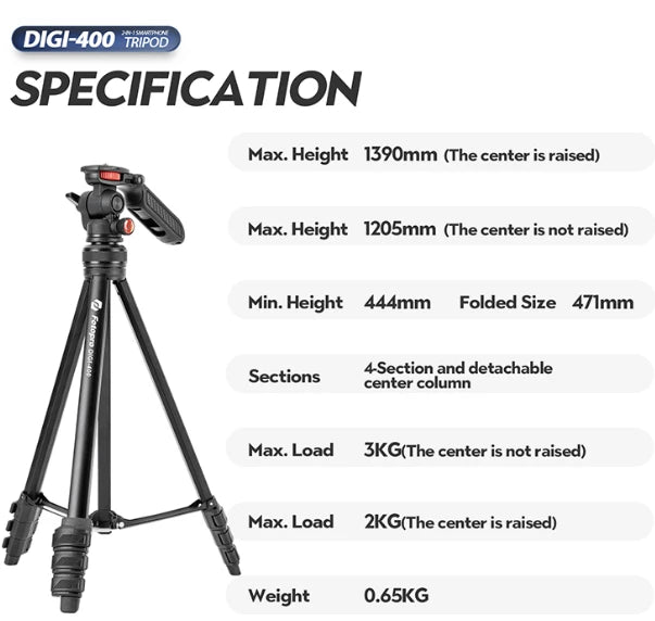 Fotopro DIGI 400 Tripod Smartphone Camera DIGI-400