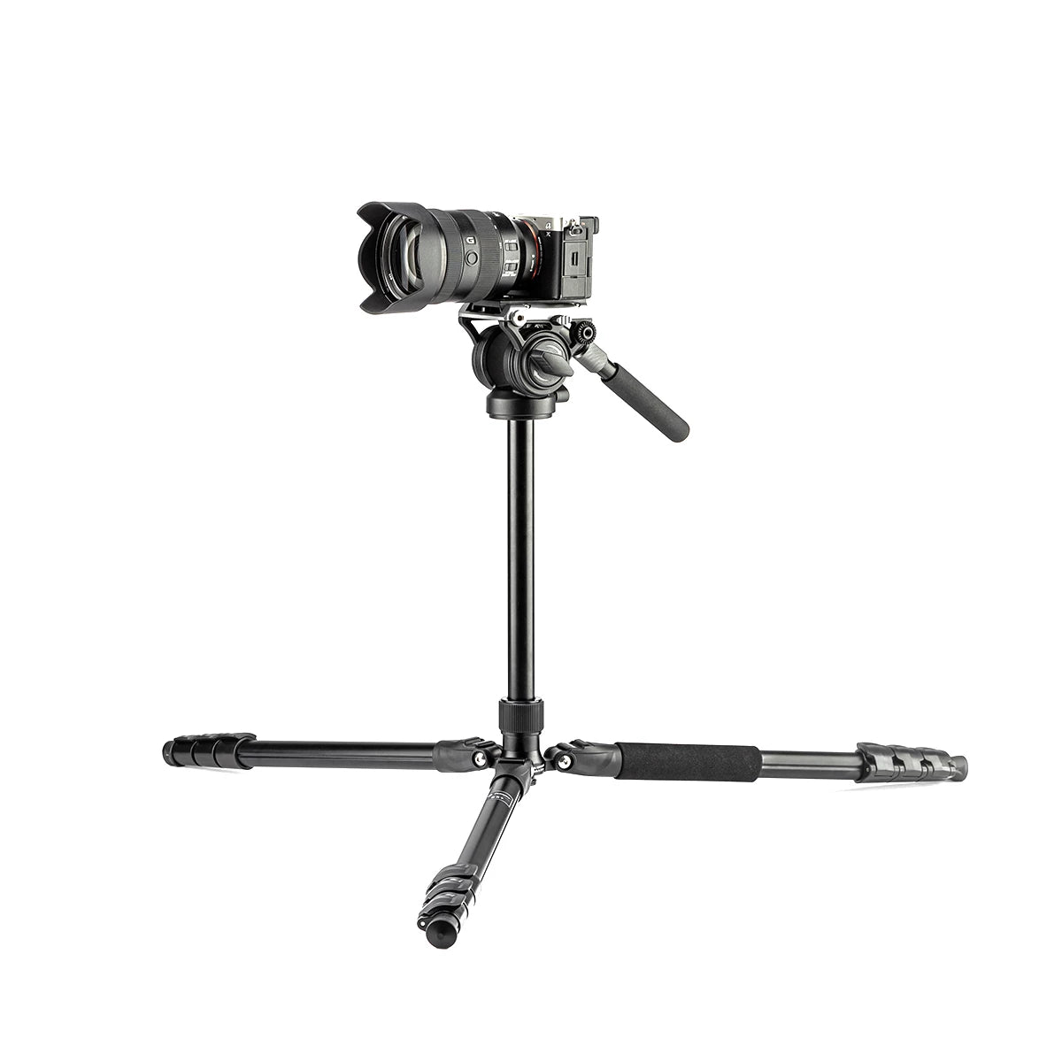 Fotopro S5i Heavy Duty Fluid Head Video Tripod Black Gray