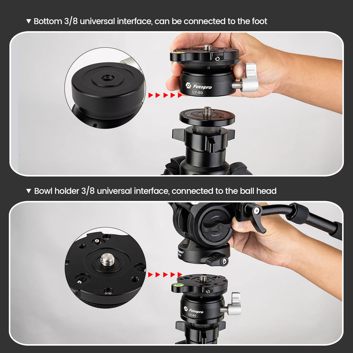 Fotopro LY-60 Leveling Base Tripod