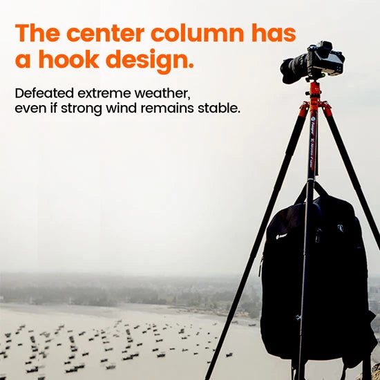 Fotopro X-AirCross 2 Carbon Fiber Tripod Flame Orange