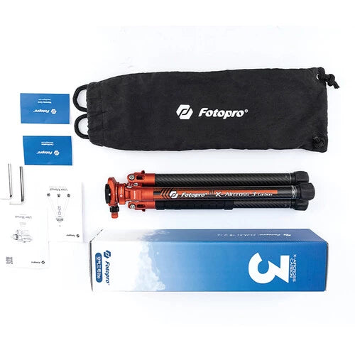 Fotopro X-Aircross 3 Lite Orange Carbon Fiber Travel Tripod