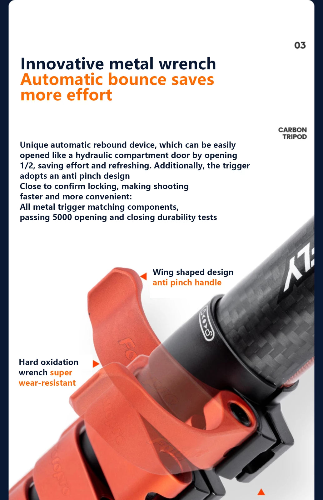 Fotopro X-Airfly Video Ultra Light Carbon Fiber Tripod Orange