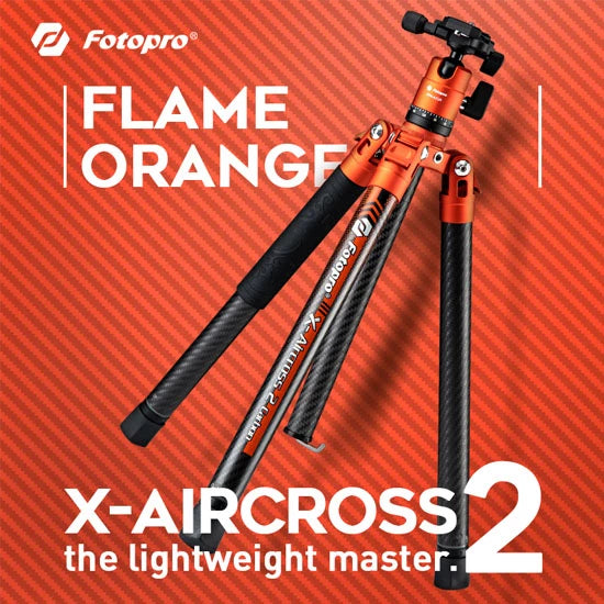 Fotopro X-AirCross 2 Carbon Fiber Tripod Flame Orange