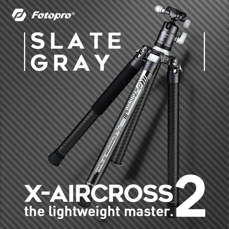 Fotopro X-AirCross 2 Carbon Fiber Tripod Slate Grey