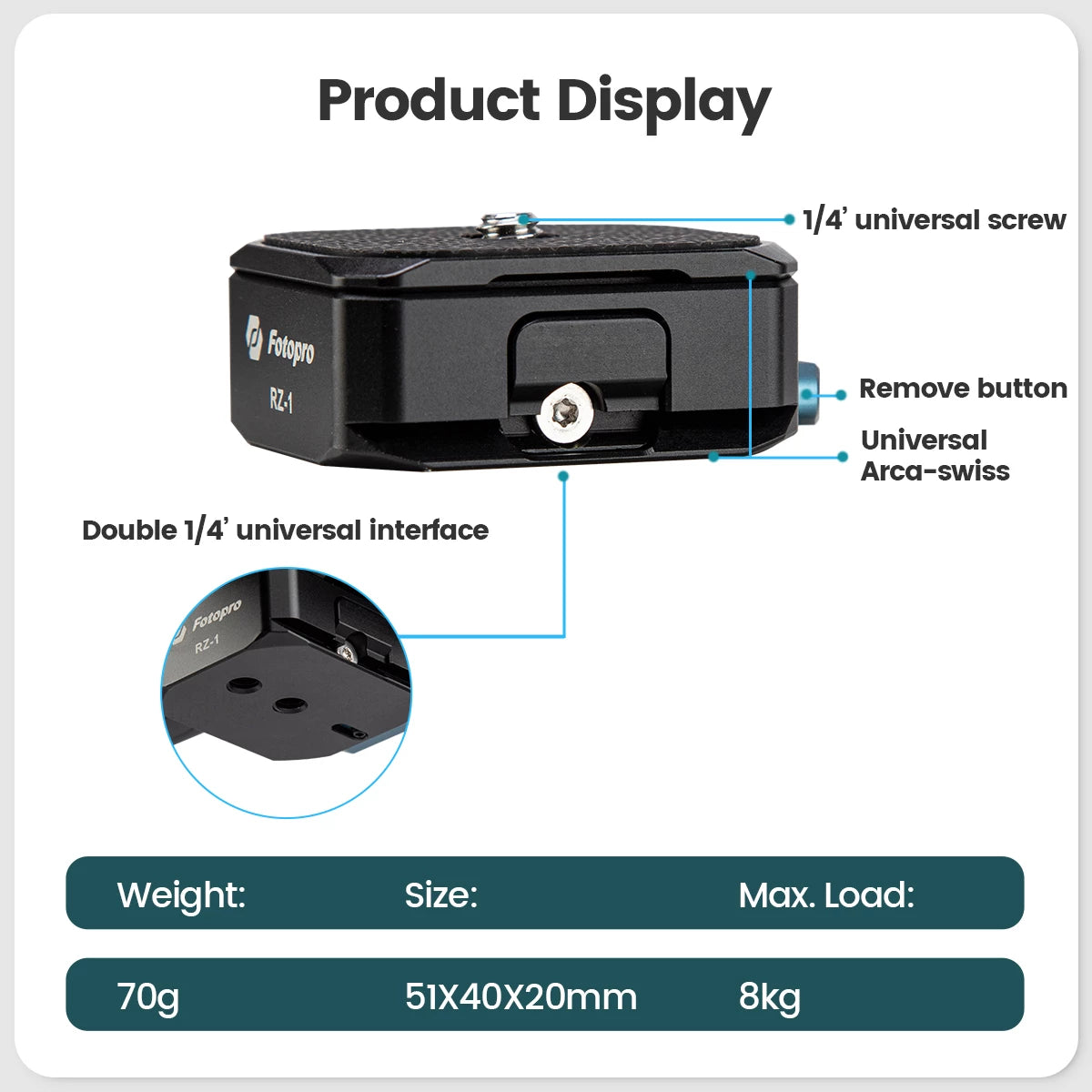 Fotopro RZ-1 Speedy Locker Quick Relese Plate