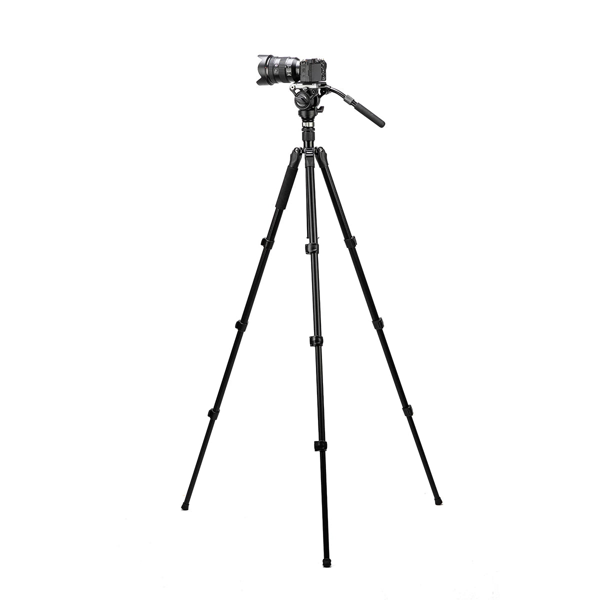 Fotopro S5i Pro Heavy Duty Fluid Head Video Tripod Black Gray