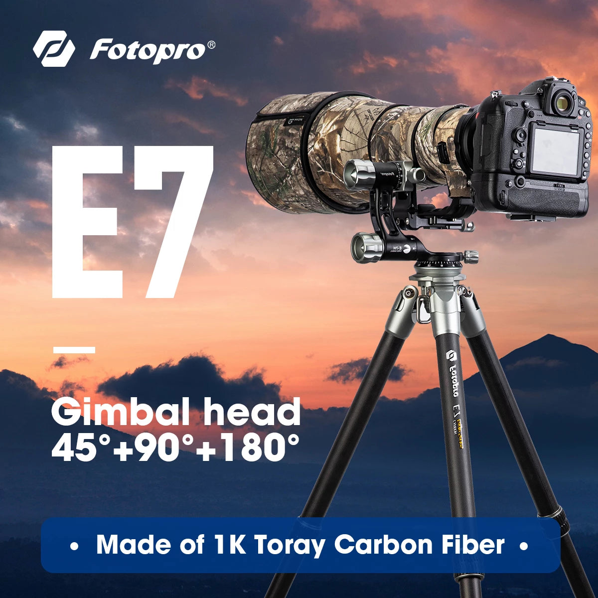 Fotopro E7L Tripod Kit with Gimbal Head