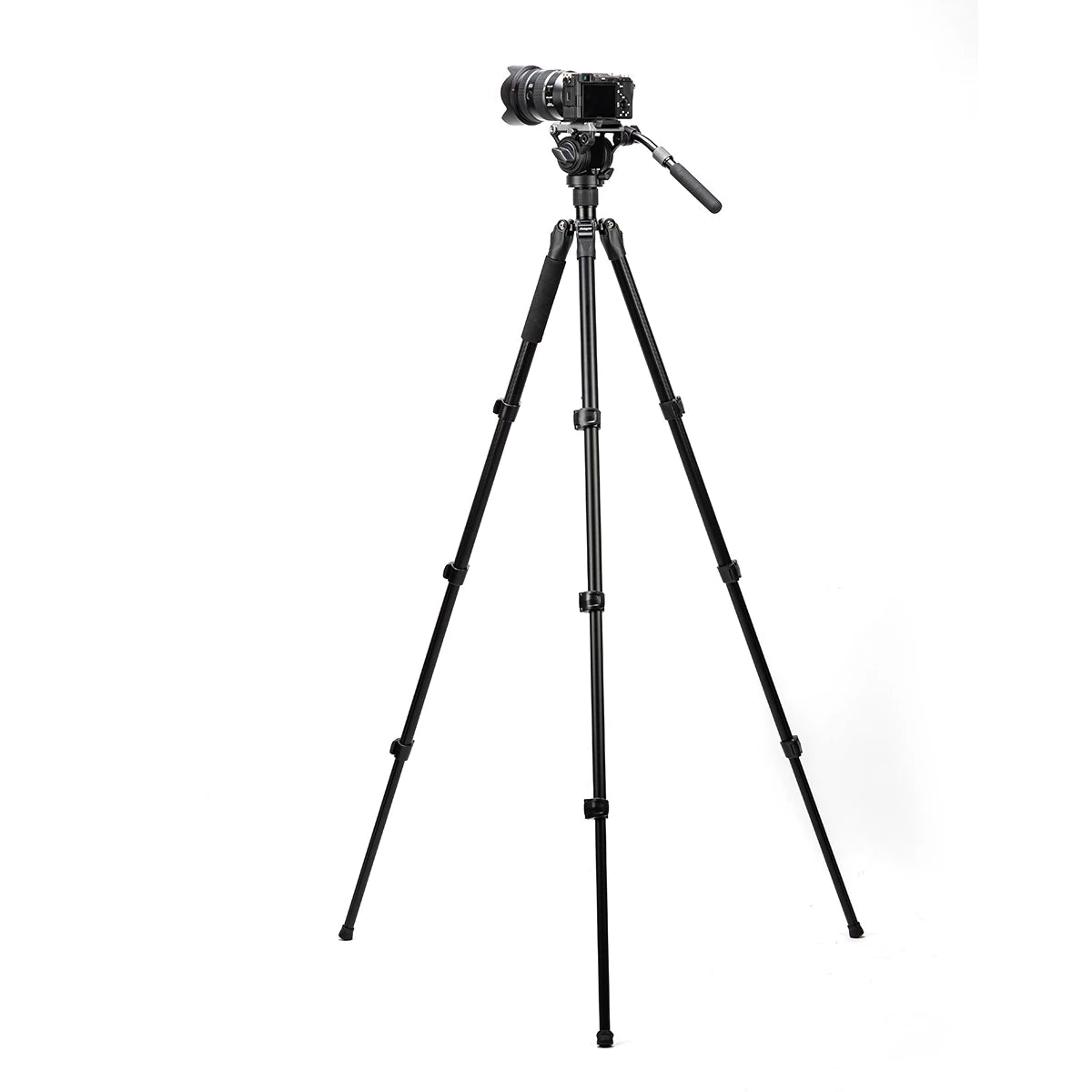 Fotopro S5i Heavy Duty Fluid Head Video Tripod Black Gray