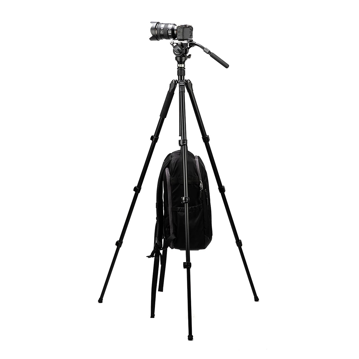 Fotopro S5i Pro Heavy Duty Fluid Head Video Tripod Black Gray