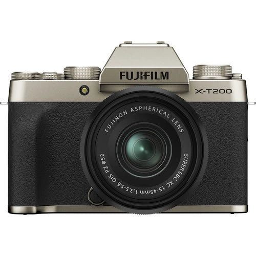 Fujifilm X-T200 Mirrorless Digital Camera with XC 15-45mm Lens (Champagne Gold)