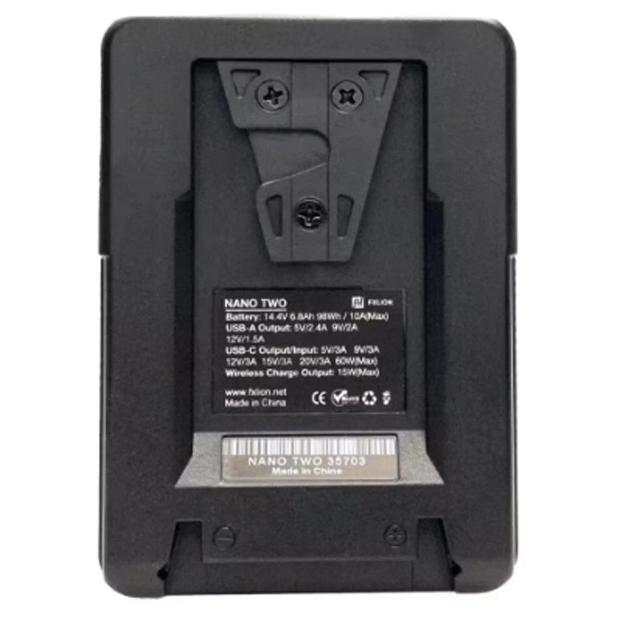 FXLion NANO TWO 14.4V / 98Wh V-Mount Battery with Wireless Charging