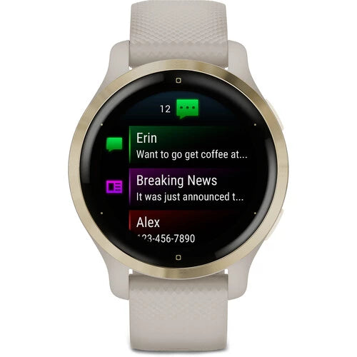 Garmin Venu 2S - Light Gold Stainless Steel Bezel with Light Sand Case and Silicone Band (AGA-010-02429-71)