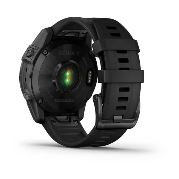 Garmin fenix 7 Sapph Solar, Smartwatch CrbnGry DLC Ti w/Blk Band, GPS Watch