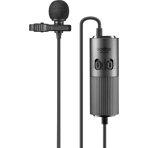 Godox LMS-60G Omnidirectional Lavalier Microphone with Adjustable Gain