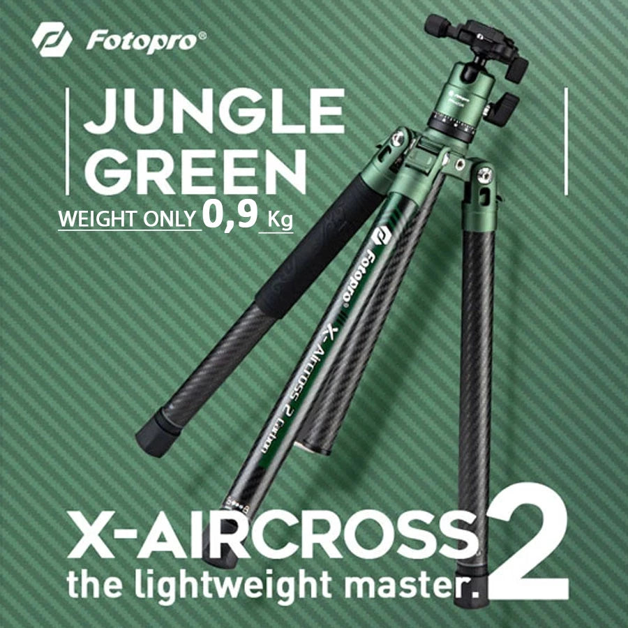 Fotopro X-AirCross 2 Carbon Fiber Tripod Jungle Green