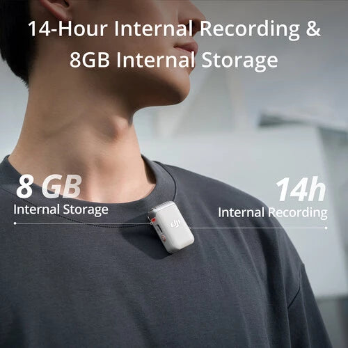 DJI Mic 2 (1 TX, Platinum White) Compact Digital Wireless Microphone System/Recorder for Camera & Smartphone