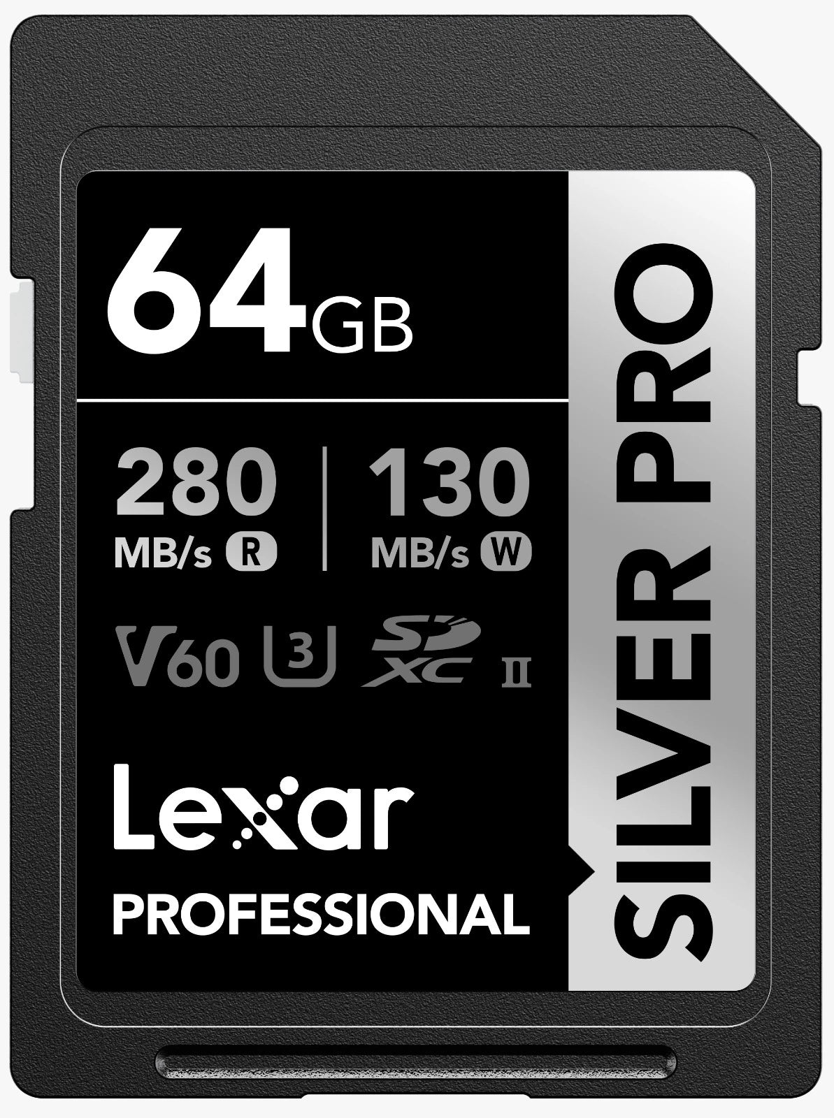 Lexar 64GB Professional SDXC SILVER PRO UHS-II Memory Card 280MB/s