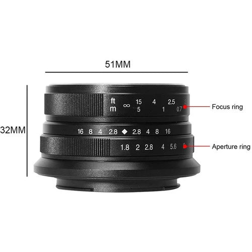 7Artisan 25mm F1.8 Fuji FX Mount (Black)