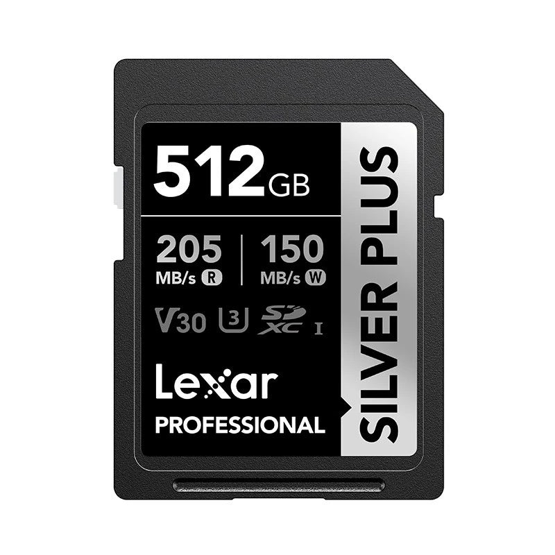 Lexar 512GB Professional SDXC SILVER PLUS UHS-I Memory Card 205MB/s